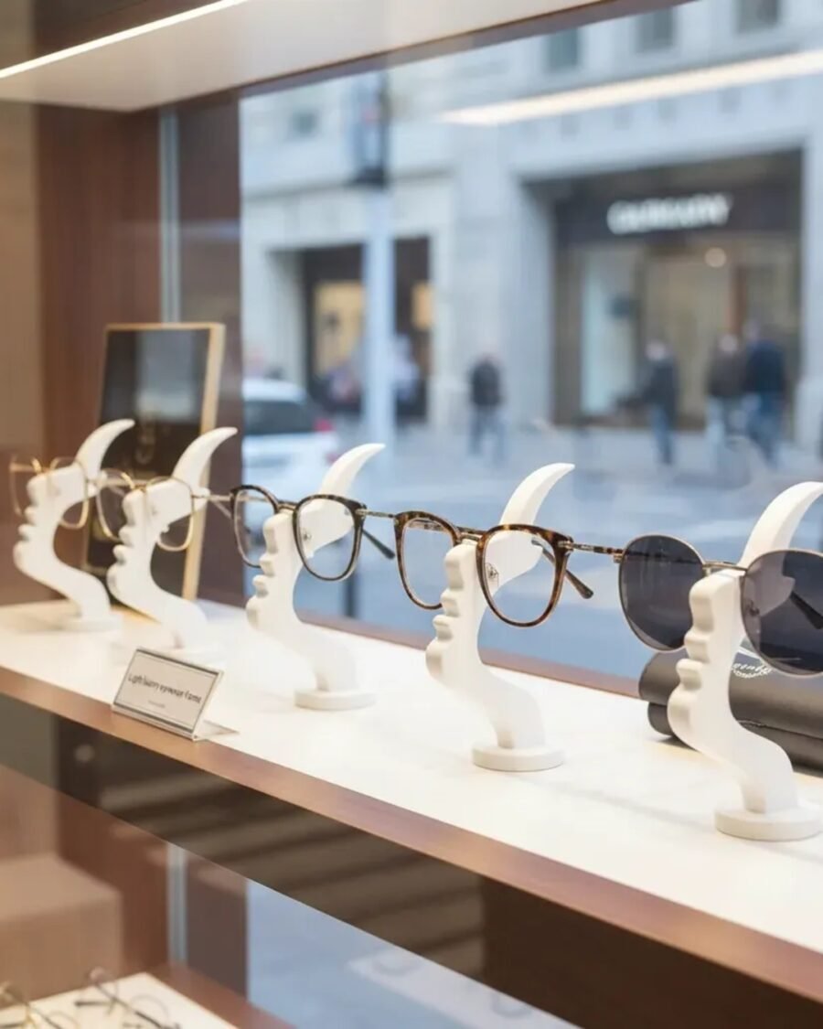 Suporte para oculos de otica com personalizaçao propria